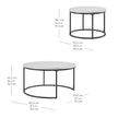 Bayside Furnishings 2-piece Nesting Table Set with Quartz Table Top, 80 cm (31.5 in.) and 52 cm (20.5 in.)