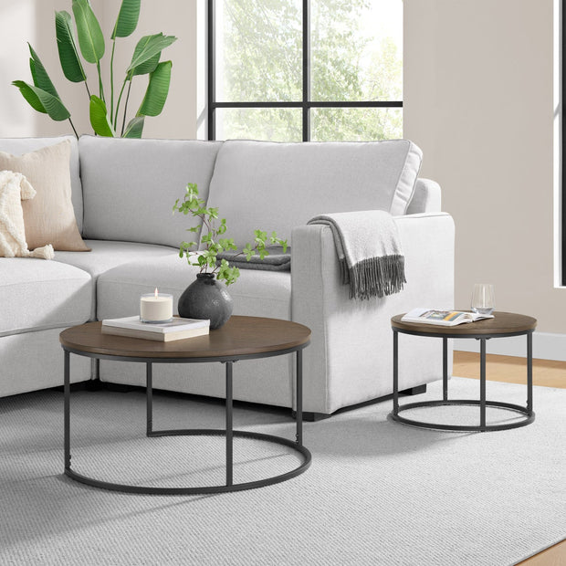 Bayside Furnishings 2-piece Nesting Table Set, 80 cm (31.5 in.) and 52 cm (20.5 in.)