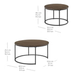 Bayside Furnishings 2-piece Nesting Table Set, 80 cm (31.5 in.) and 52 cm (20.5 in.)