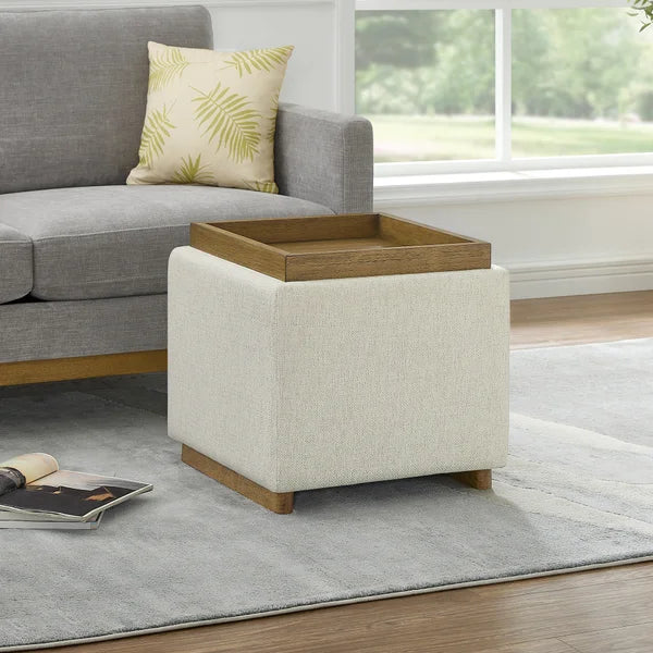 Thomasville Small Fabric Storage Ottoman