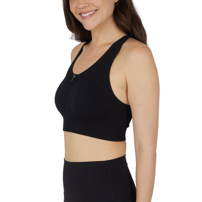 Reflex Women's Seamless Front Zip Sports Bra, 2-pack