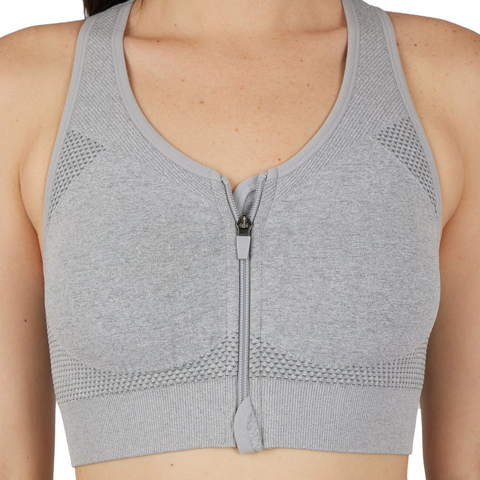 Reflex Women's Seamless Front Zip Sports Bra, 2-pack