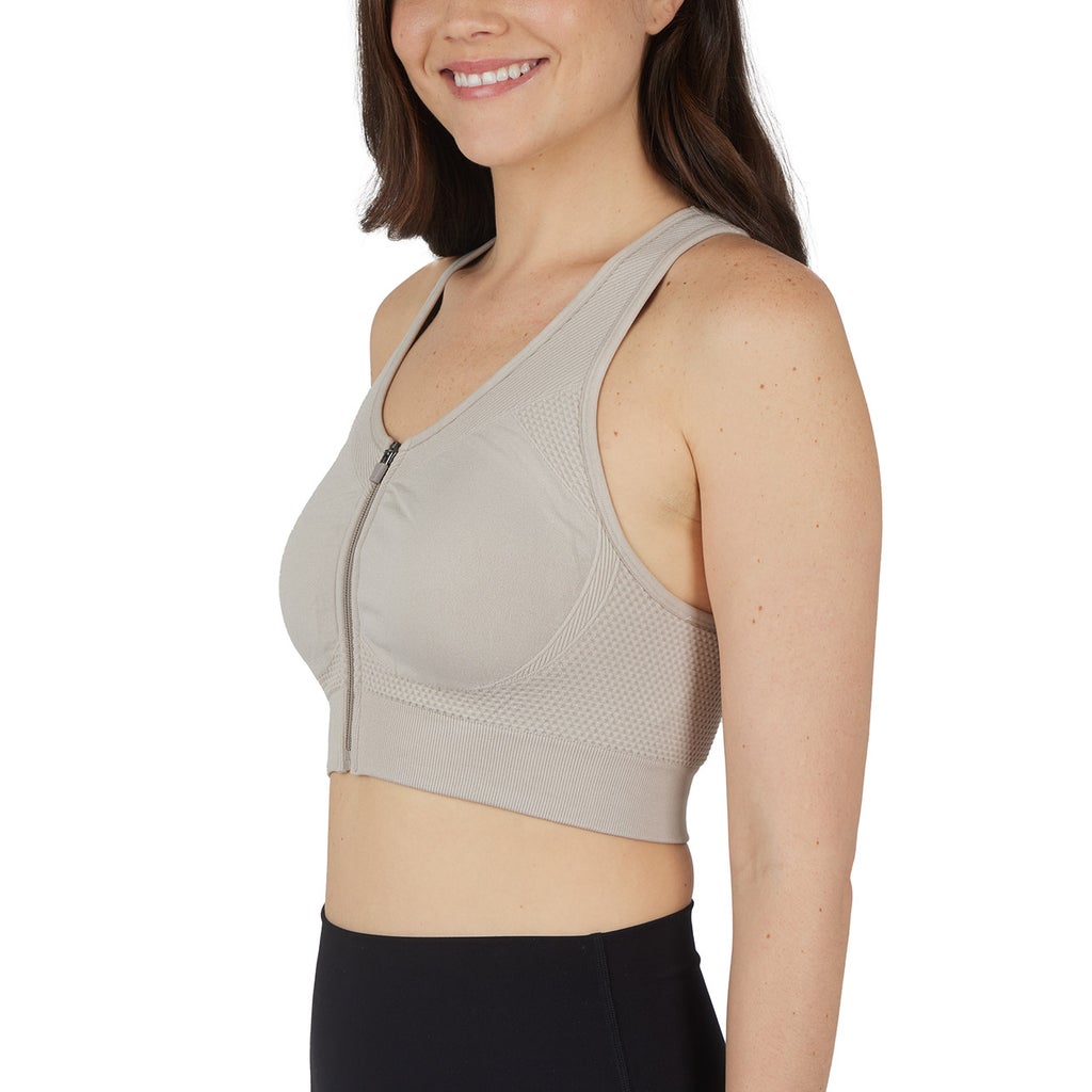 Reflex Women's Seamless Front Zip Sports Bra, 2-pack