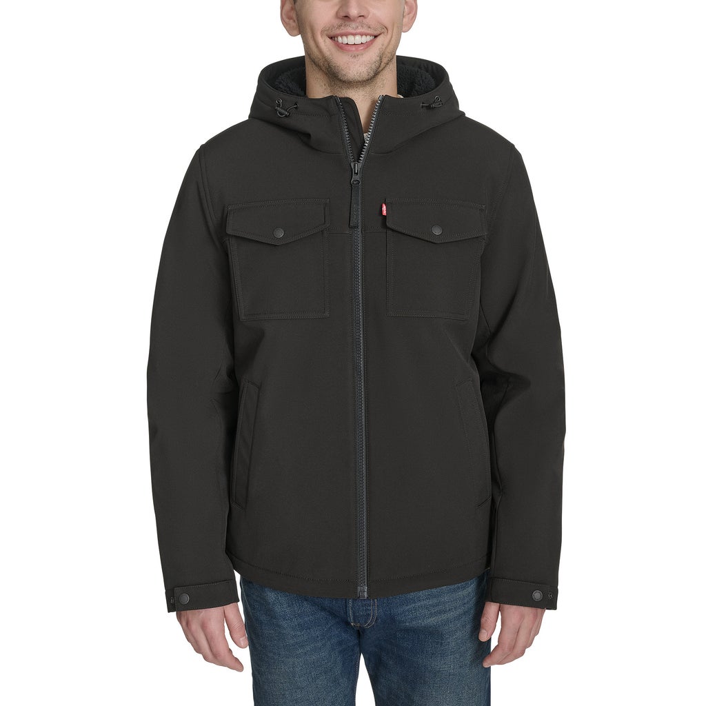 Levi's Men's Fleece Lined Softshell Jacket - Black