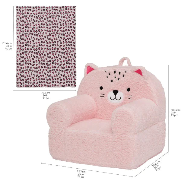 Delta Children Cozee Kid’s Animal Chair with Plush Blanket