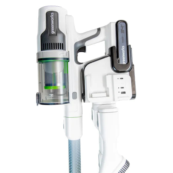Greenworks 24V Stick Vacuum with 4.0Ah Battery and Wall Charger