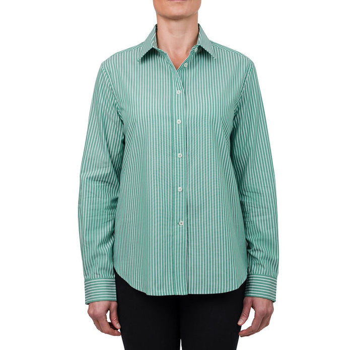 United Colors of Benetton Women’s Supima Cotton Stripe Woven Shirt - Green