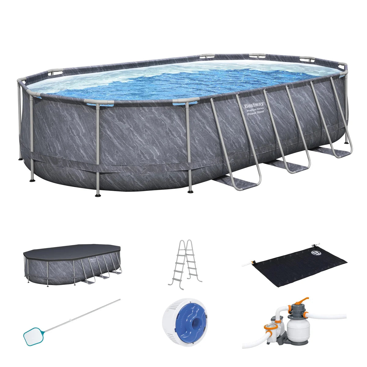 Bestway Platinum Series Power Steel Above Ground Pool Set 6.10 m (20 ft.)