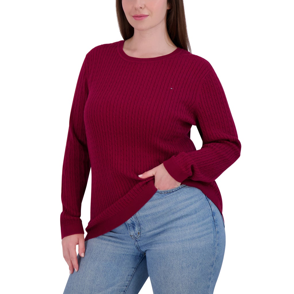 Tommy Hilfiger Women's Long Sleeve Cable Sweater