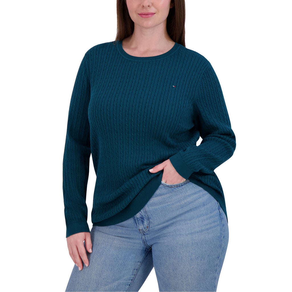 Tommy Hilfiger Women's Long Sleeve Cable Sweater