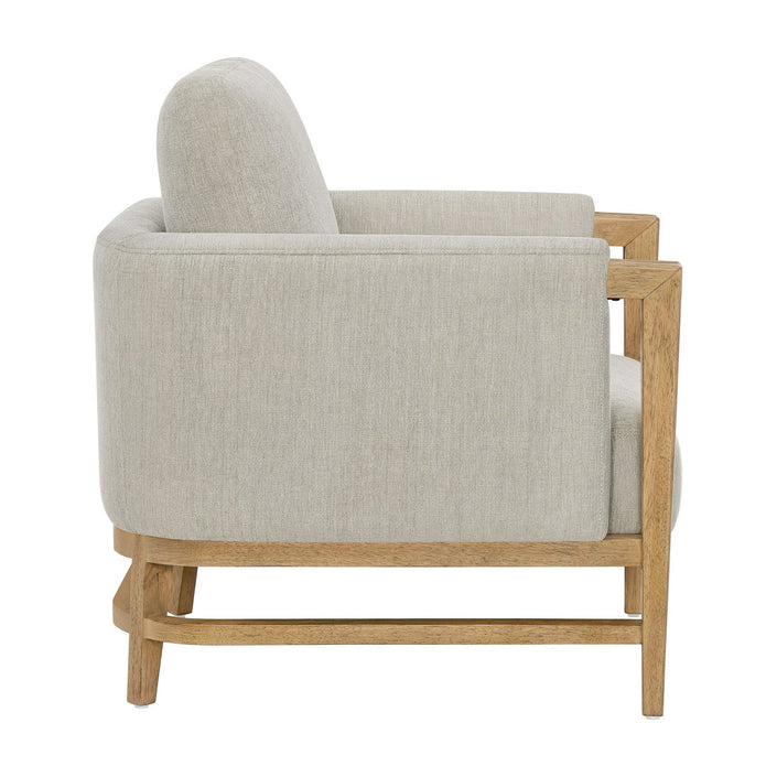 Thomasville Fabric Accent Chair with Wood Trim