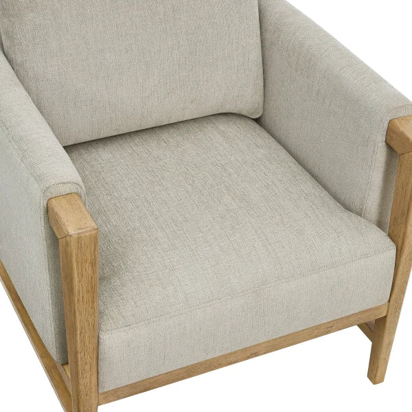 Thomasville Fabric Accent Chair with Wood Trim