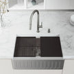 VIGO Oxford Stainless Steel Slotted Front Farmhouse Kitchen Sink Workstation