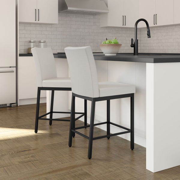 Amisco Drift Black Frame Polyester Counterstool