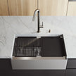 VIGO Oxford Stainless Steel Flat Front Farmhouse Kitchen Sink Workstation