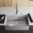 VIGO Oxford Stainless Steel Flat Front Farmhouse Kitchen Sink Workstation