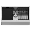 VIGO Oxford Stainless Steel Flat Front Farmhouse Kitchen Sink Workstation