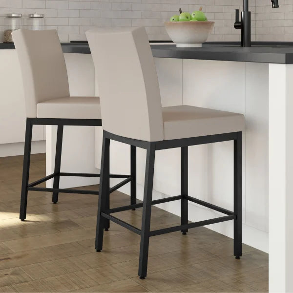 Amisco Drift Black Metal Frame Counterstool