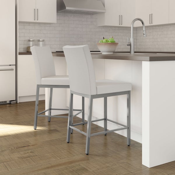 Amisco Drift Grey Frame Polyester Counterstool