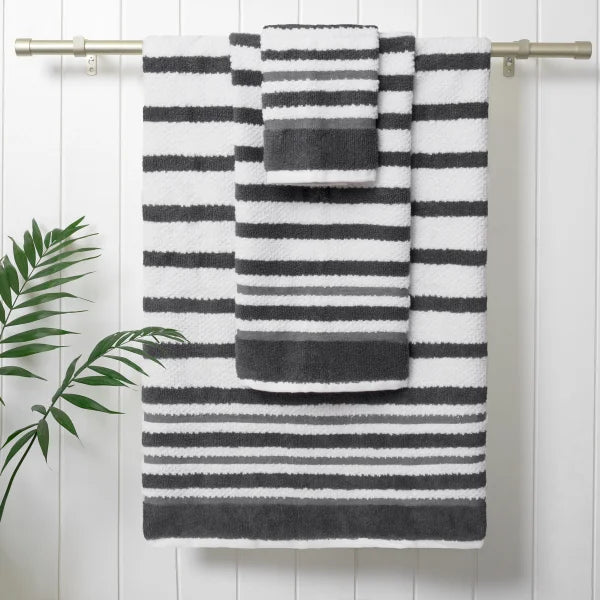 Textured Stripe Towel Set, 6 Piece