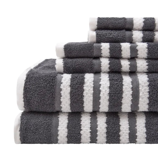 Textured Stripe Towel Set, 6 Piece