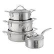 Lagostina Hammered 5-Ply Clad Stainless Steel Cookware Set, 8-pieces