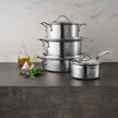Lagostina Hammered 5-Ply Clad Stainless Steel Cookware Set, 8-pieces