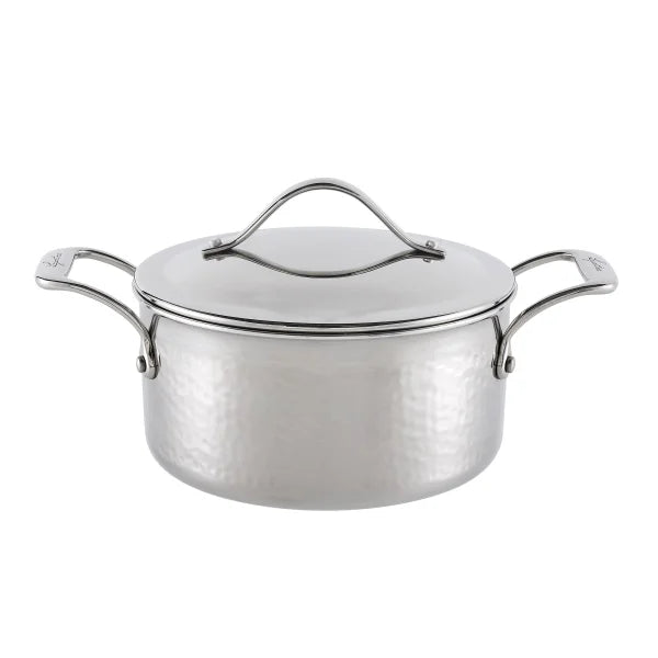 Lagostina Hammered 5-Ply Clad Stainless Steel Cookware Set, 8-pieces