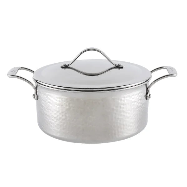 Lagostina Hammered 5-Ply Clad Stainless Steel Cookware Set, 8-pieces