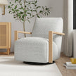Nice Link – Sierra Fabric Swivel Chair with Wood Arms
