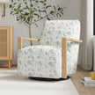 Nice Link – Sierra Fabric Swivel Chair with Wood Arms