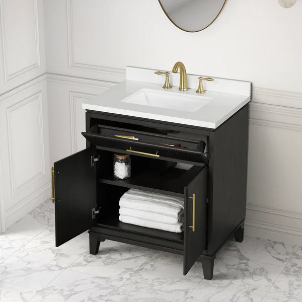 Loxley Rowe Marbella Vanity in Dark Ebony with Quartz Top