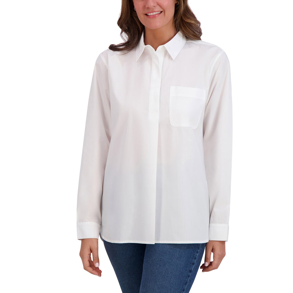 French Connection Women's Henley Blouse - White