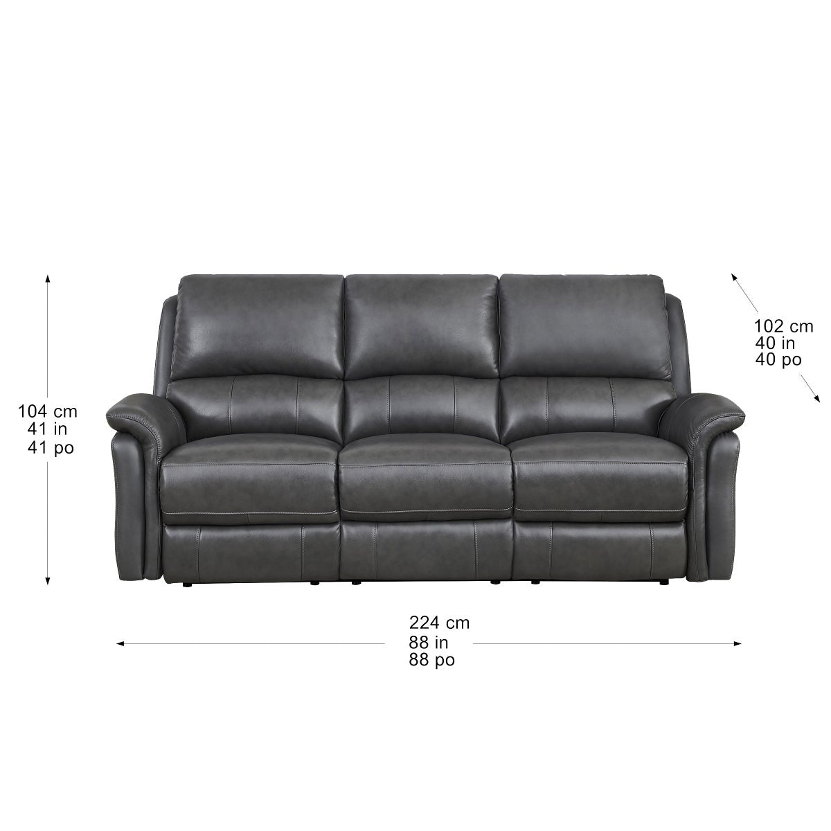 Prospera Home Marner Top grain Leather Power Reclining Sofa and Chair