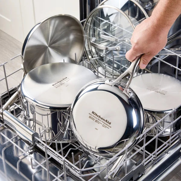 Kitchen Aid 3-Ply Clad Stainless Steel Cookware Set, 12-piecew