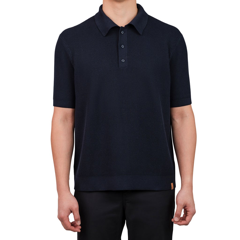 United Colors of Benetton Men's Short Sleeve Polo Sweater - Blue