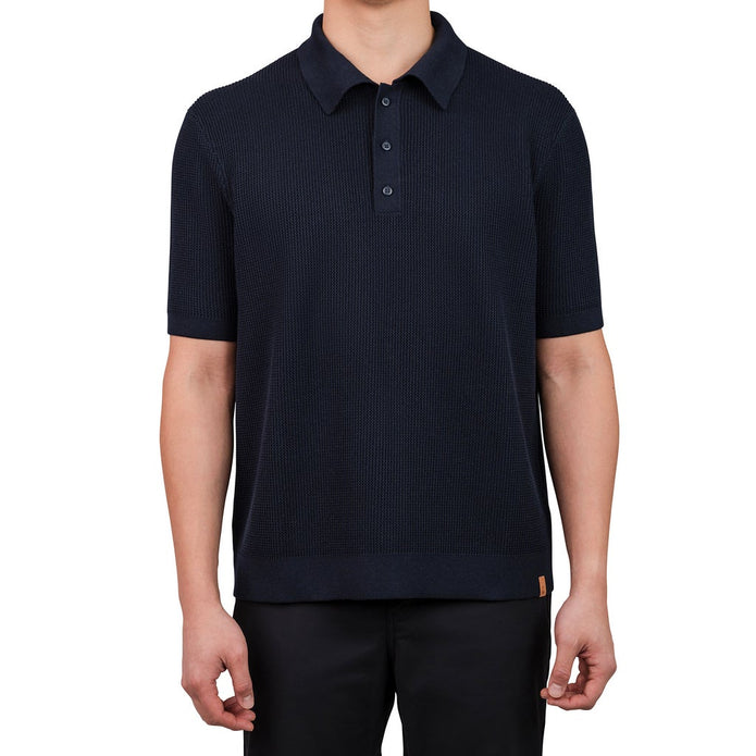 United Colors of Benetton Men's Short Sleeve Polo Sweater - Blue
