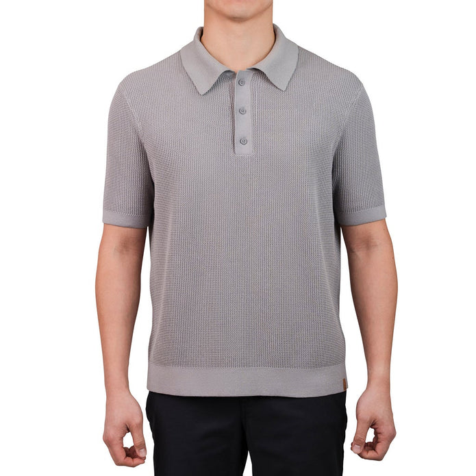 United Colors of Benetton Men's Short Sleeve Polo Sweater - Grey