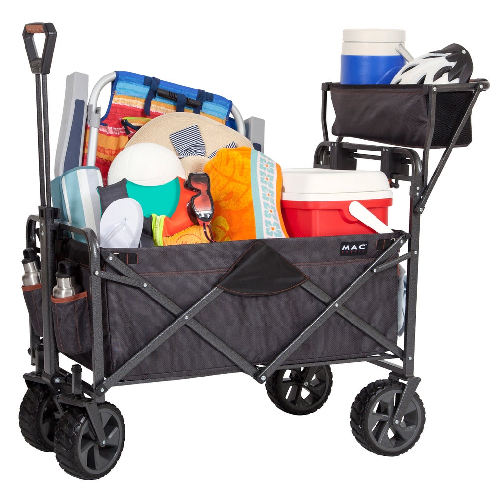 Mac Sports Deluxe Push Pull Folding Wagon with Brakes