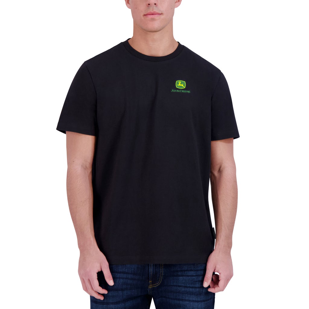 John Deere Men's Short Sleeve Embroidered Logo T-Shirt - Black