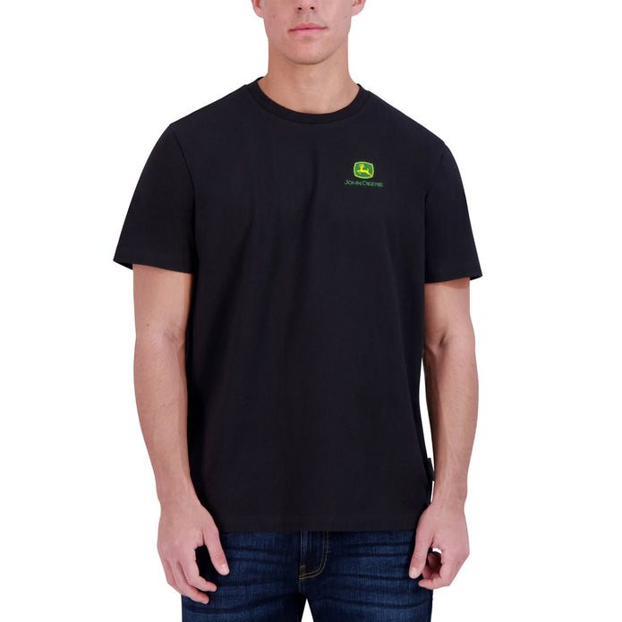 John Deere Men's Short Sleeve Embroidered Logo T-Shirt - Black
