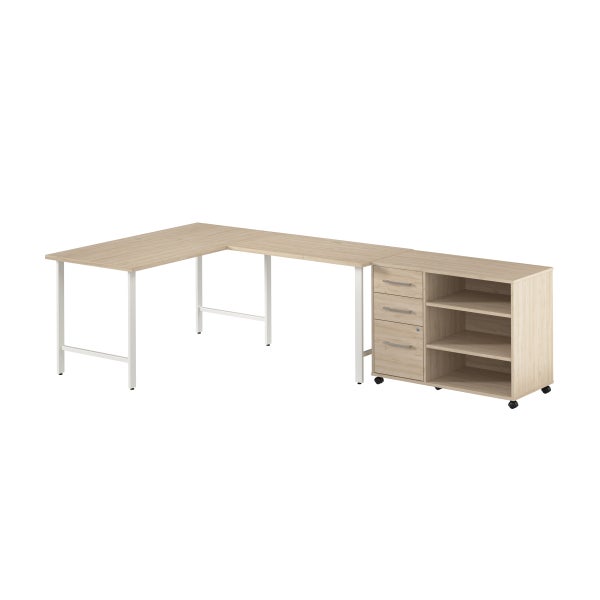 Bush Furniture Office Pro Havin L-shaped Desk with Mobile Storage Cabinet
