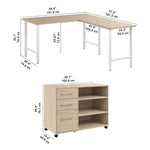 Bush Furniture Office Pro Havin L-shaped Desk with Mobile Storage Cabinet