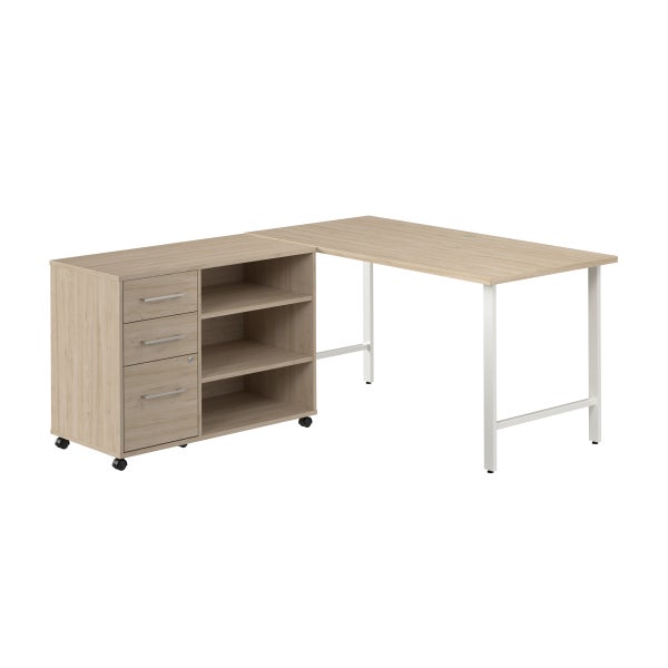 Bush Furniture Office Pro Havin 152.4 cm (60 in.) Computer Desk with Mobile Storage Cabinet