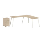 Office Pro Strive L-shaped Desk with Mobile File Cabinet