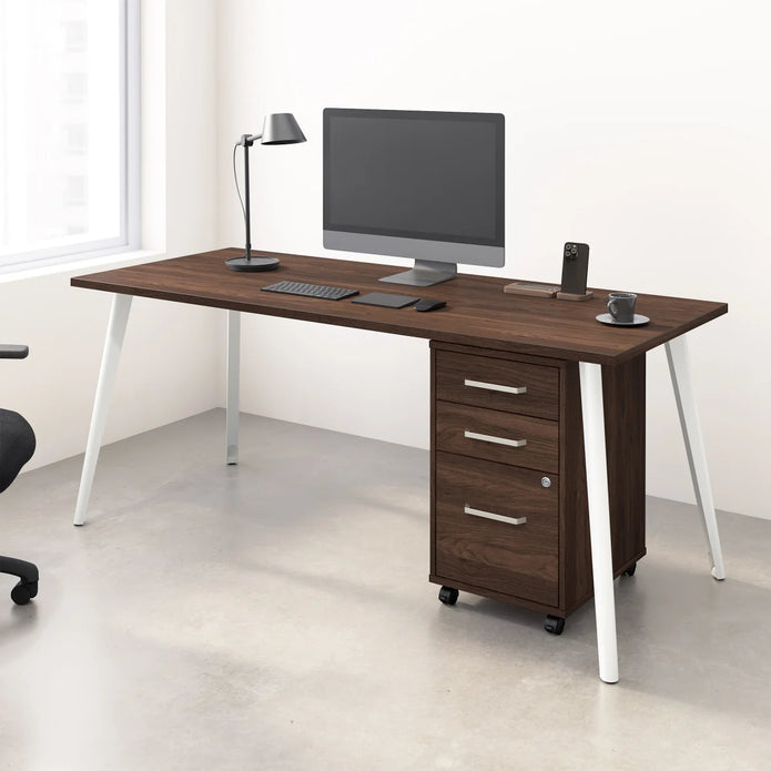 Office Pro Strive 181.34 cm (71 in.) Computer Desk with Mobile File Cabinet