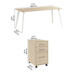 Office Pro Strive 181.34 cm (71 in.) Computer Desk with Mobile File Cabinet