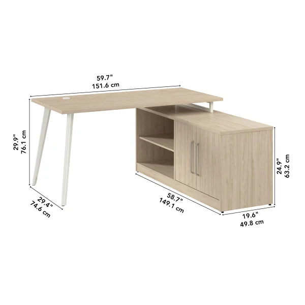 Office Pro Strive 151.64 (59.7 in.) Computer Desk with Low Storage Cabinet