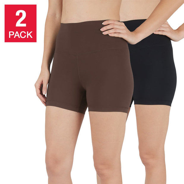 Reflex Women's High Rise Short, 2-pack - Brown