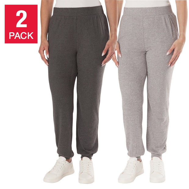 LAZYPANTS Women’s Hacci Knit Joggers, 2-pack - Grey